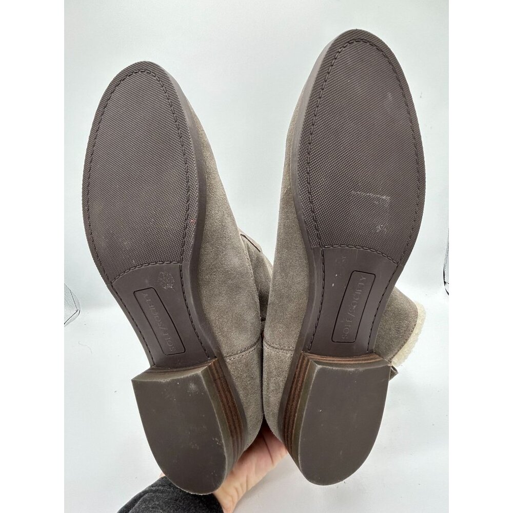 Sole Society Taupe Suede-Like Ankle Boots With Faux Shearling Lining Size 11 - Picture 8 of 8